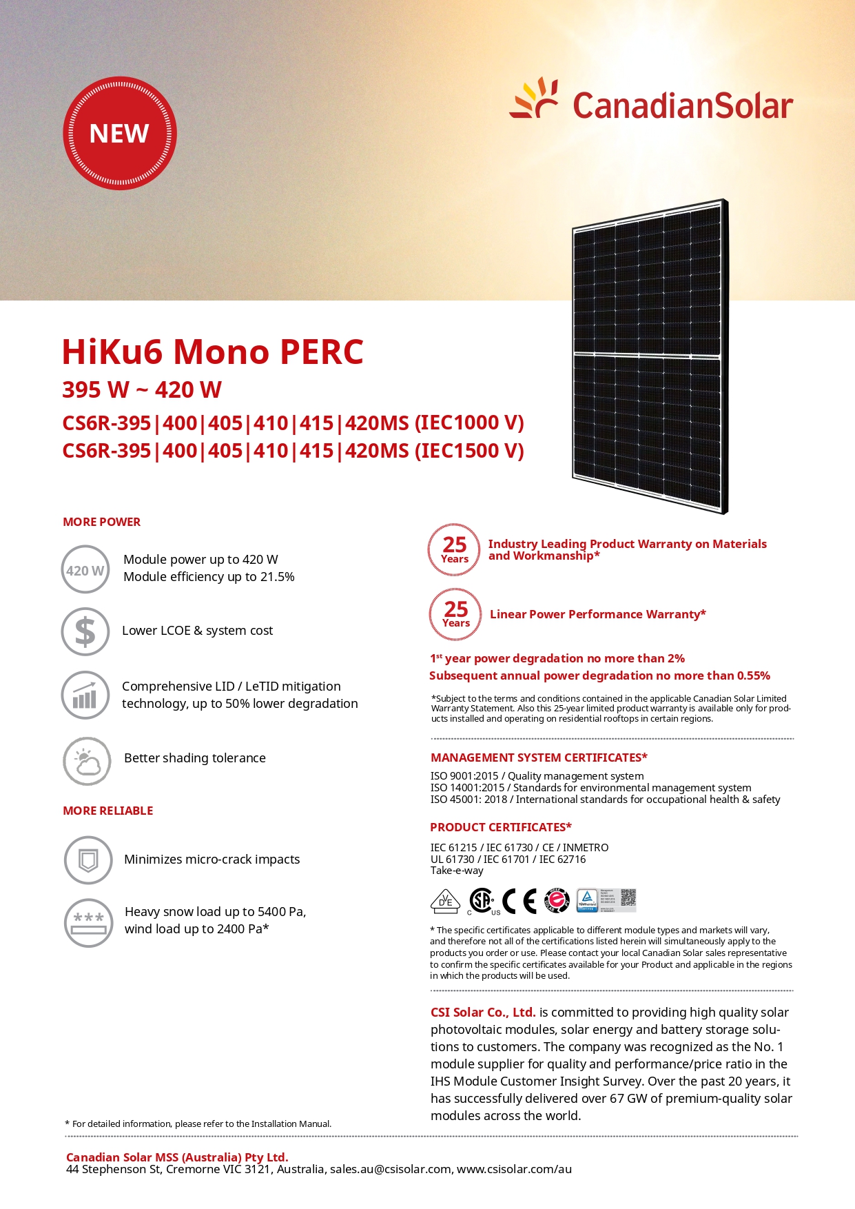 Canadian Solar HiKu6 420W image