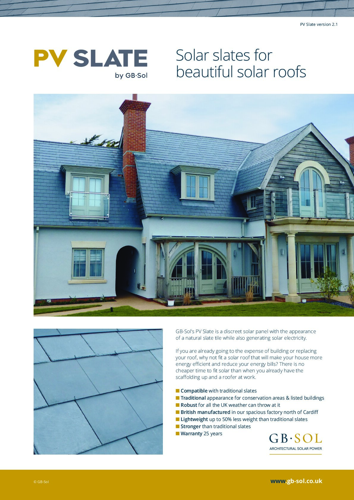 GB-Sol PV Slate 500 x 250 mm