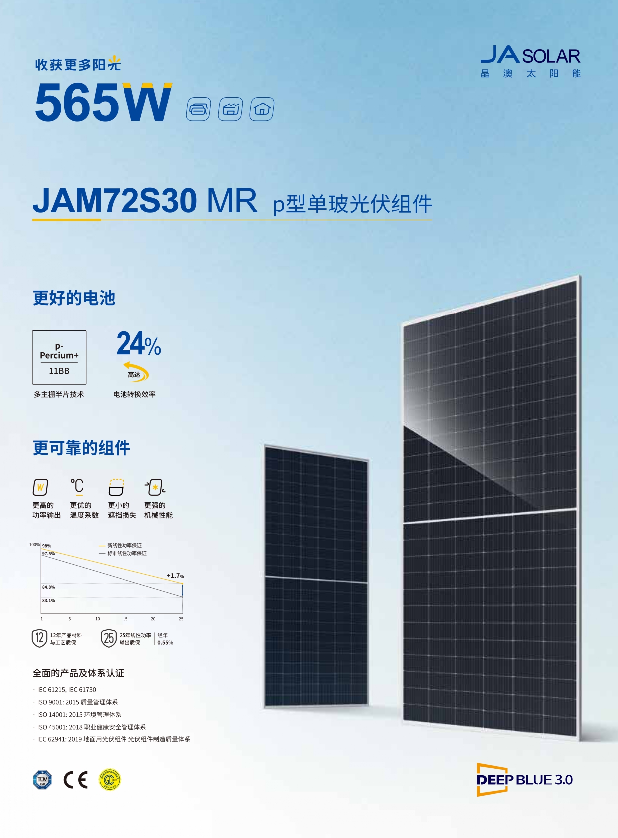 JA Solar JAM72S30 535/MR 535W image