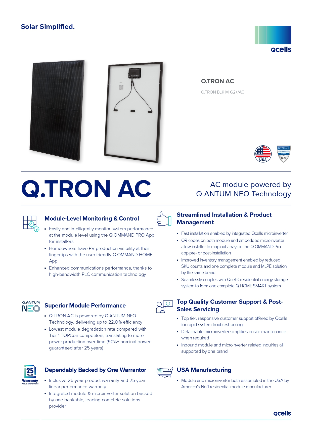 Q CELLS Q.TRON AC MODULE 440W image