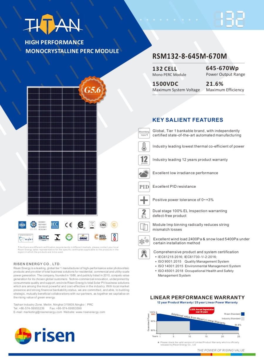 Risen Energy RSM132-8-670M solar panel