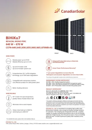 Canadian Solar BiHiKu7 665W