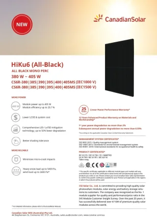 Canadian Solar HiKu6 All-Black CS6R-MS 400W