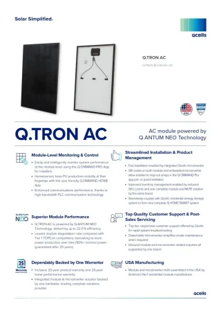 Q CELLS Q.TRON AC MODULE 440W