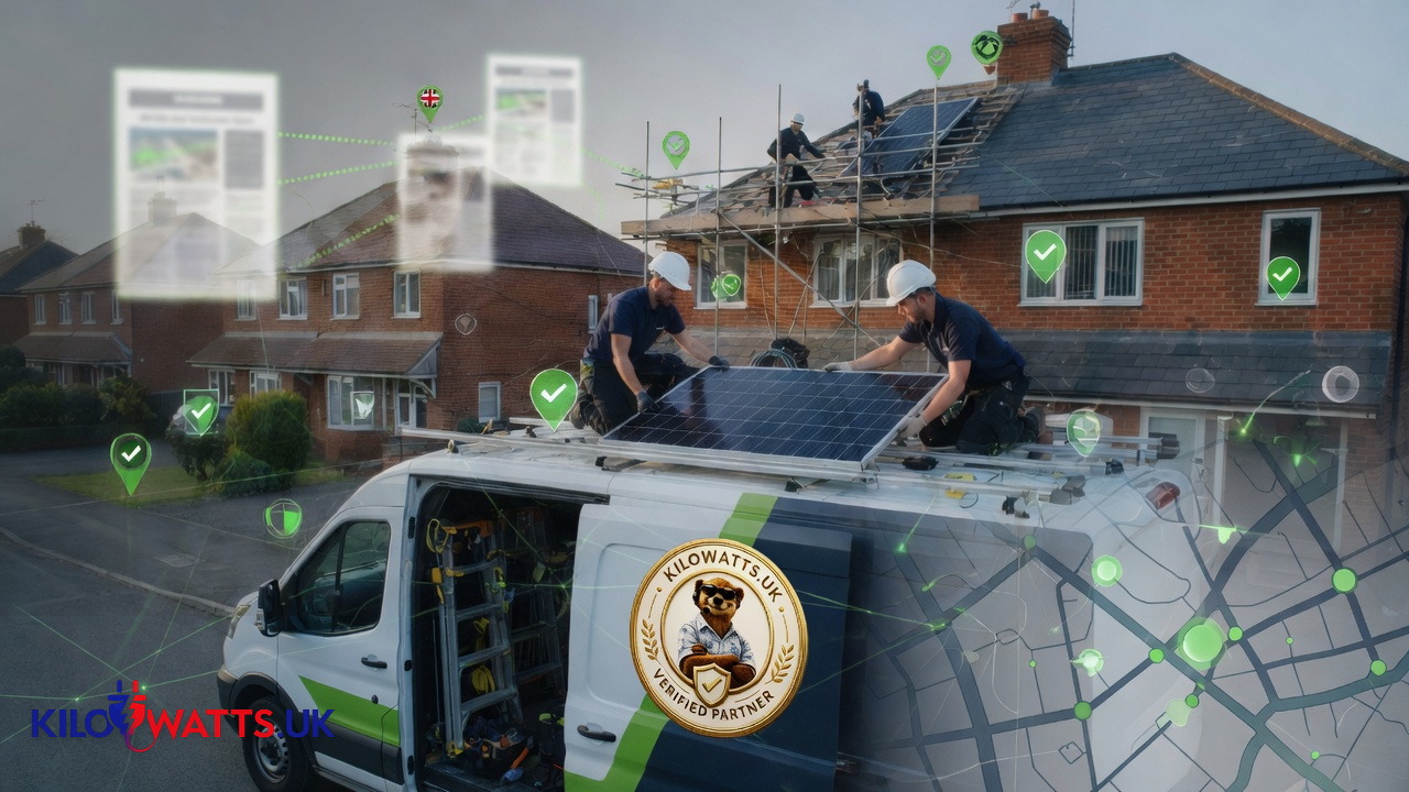 A UK solar installer connected through a network of trusted locations and verification signals