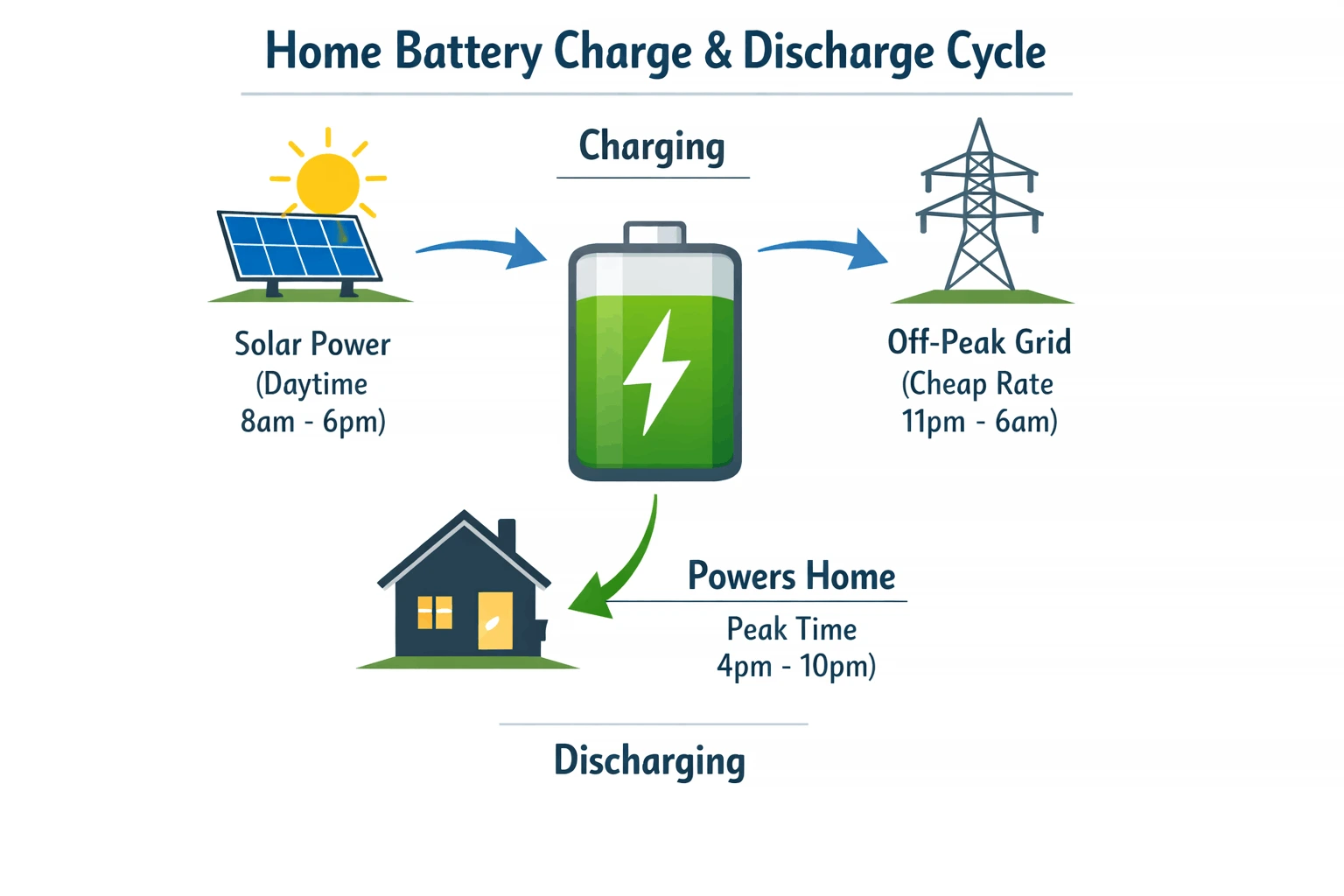 Chart showing how different usage patterns affect home battery lifespan in the UK.