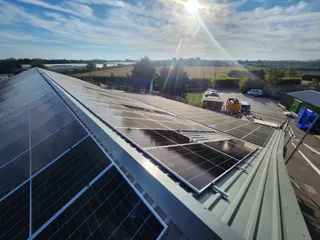 commercial roof with solar installed by B Solar Energy