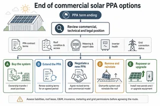What happens at the end of a commercial solar PPA?