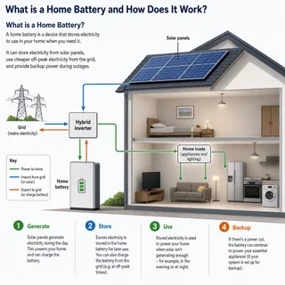 rewritten article: === ARTICLE === **What is a Home Battery and How Does It Work?** ### What is a Home Battery?