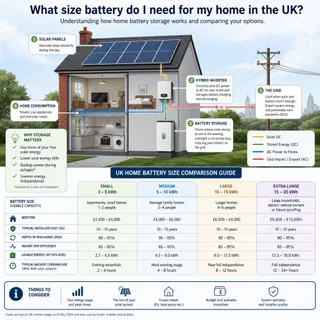 A typical UK home with a rooftop solar panel installation, highlighting the importance of energy storage solutions like batteries. **Meta Title:** What size battery do I need fo...