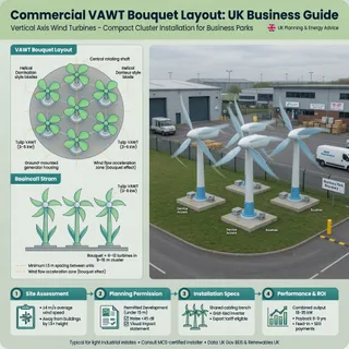 Commercial VAWT bouquet layout: UK business guide