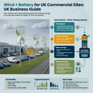 Wind plus battery for UK commercial sites: UK business guide