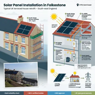 Solar panel installation in Folkestone