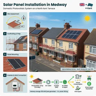 Solar panel installation in Medway starts with the roof