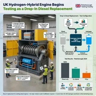 UK Hydrogen-Hybrid Engine Begins Testing as a Drop-In Diesel Replacement